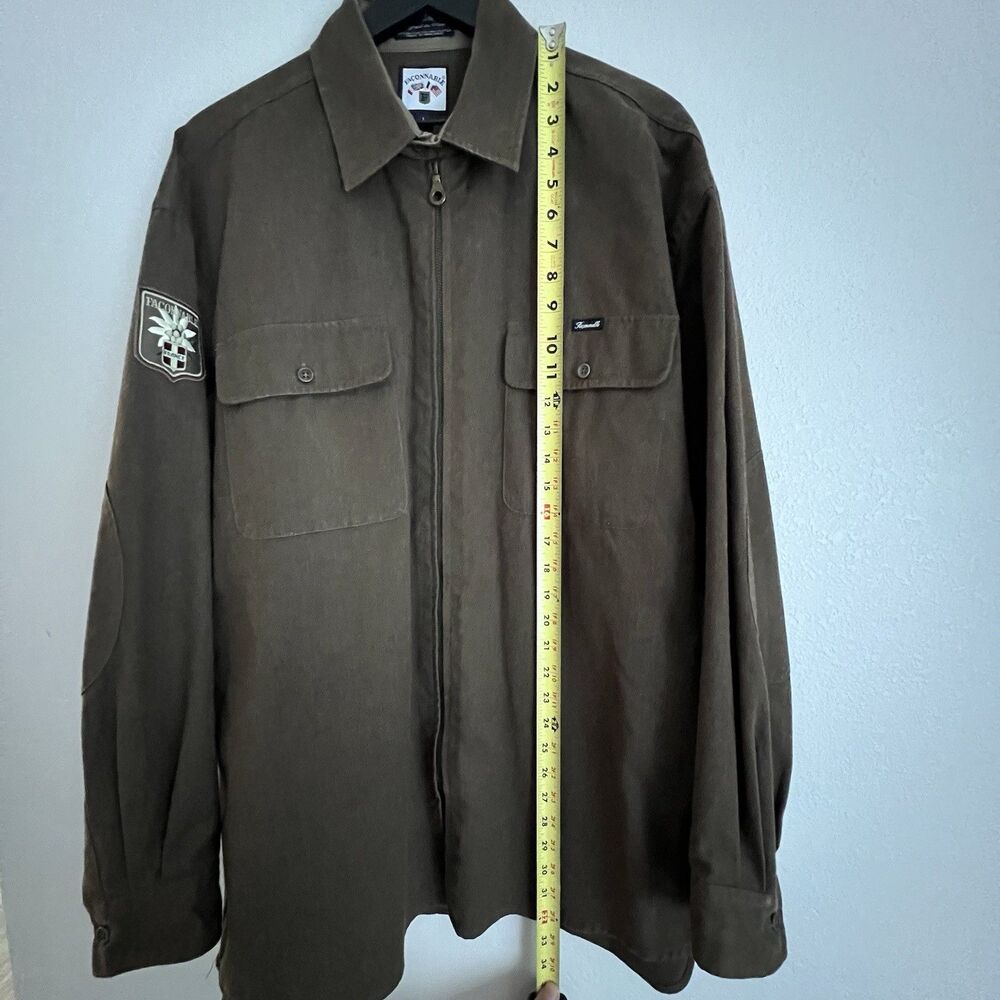 Faconnable dark brown cotton military style shacket Size L - Picture 6 of 7